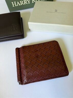 Vintage Bottega Veneta Money Clip Wallet - Brown